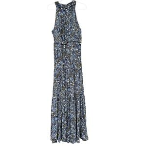 Veronica Beard Florencia Floral Maxi Dress Blue Multi Size 16